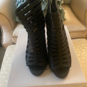 Black gladiator heels